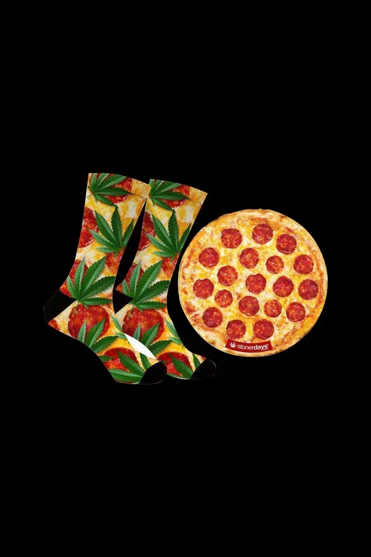 StonerDays Pizza Socks and Dab Mat Combo