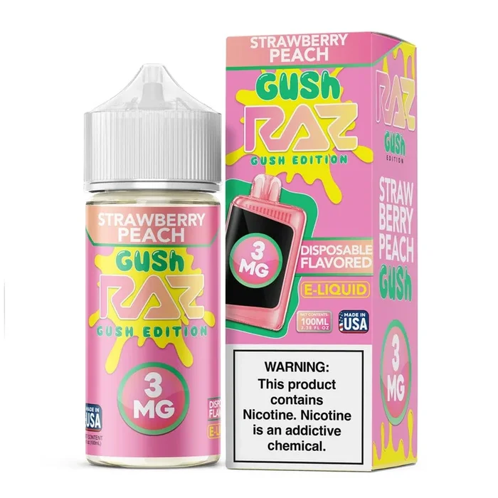 Strawberry Peach GUSH – Pod Juice x Raz E-Liquid – 100mL