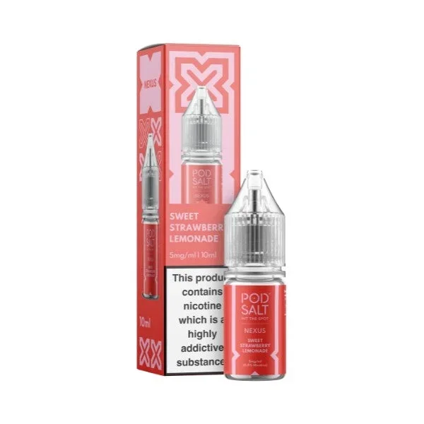 Sweet Strawberry Lemonade Nic Salt by Pod Salt Nexus. – 10ml