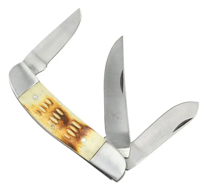 The Bone Edge – 7″ Unburnt Ashes Tri-Blade Pocket Knife
