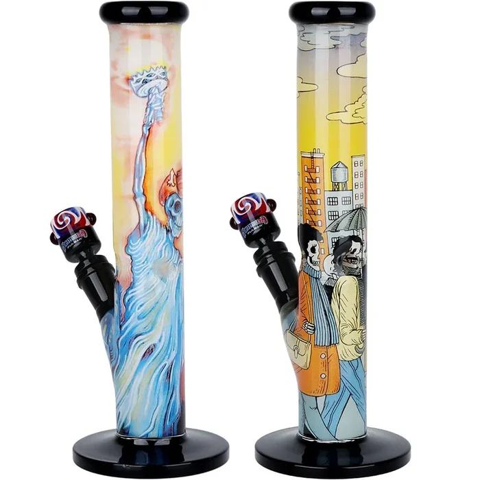 The Grateful Dead x Pulsar Inside Print Straight Tube Glass Water Pipe | 11.25″ | 14mm F