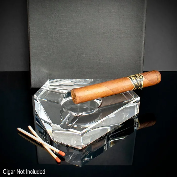 Triangular Crystal Cigar Ashtray – 3 Cigar Rests