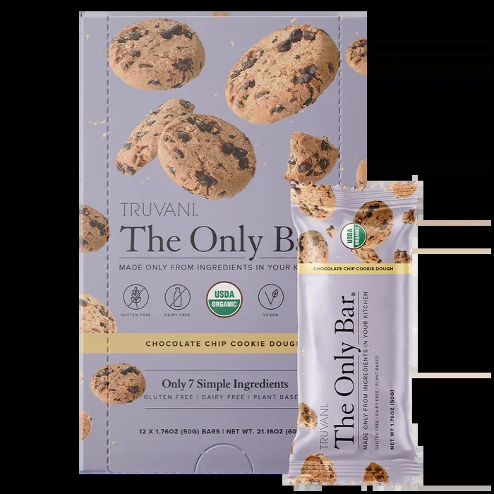 Truvani Chocolate Chip Cookie Dough The Only Bar – 12 Bars