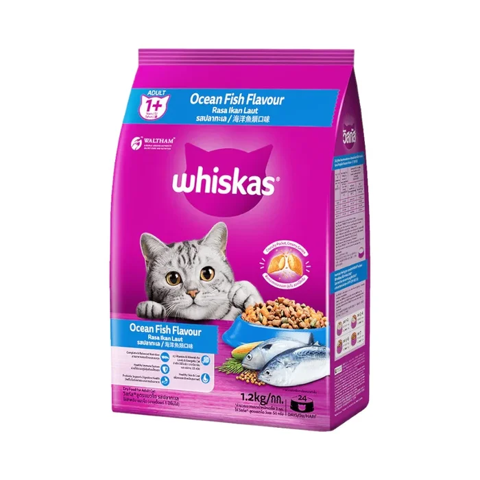 WHISKAS CAT FOOD ADULT OCEAN FISH 1+YEAR 3 KG
