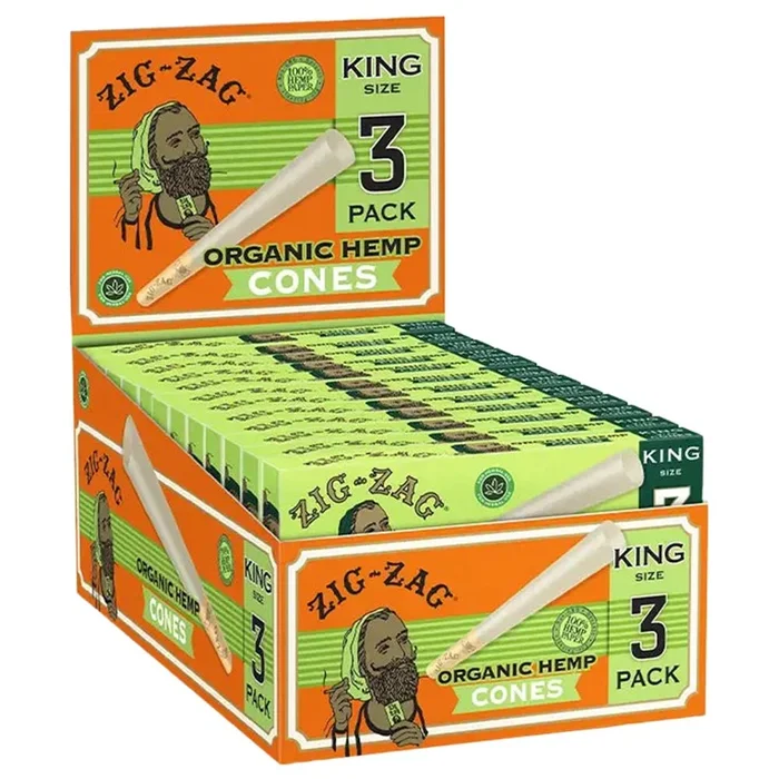 Zig Zag Organic Hemp Cones | 24pk Display