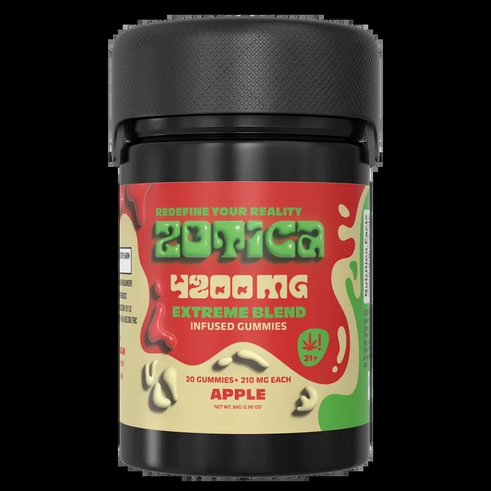 Zotica Extreme Blend Green Apple Gummies – 4200mg